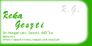 reka geszti business card